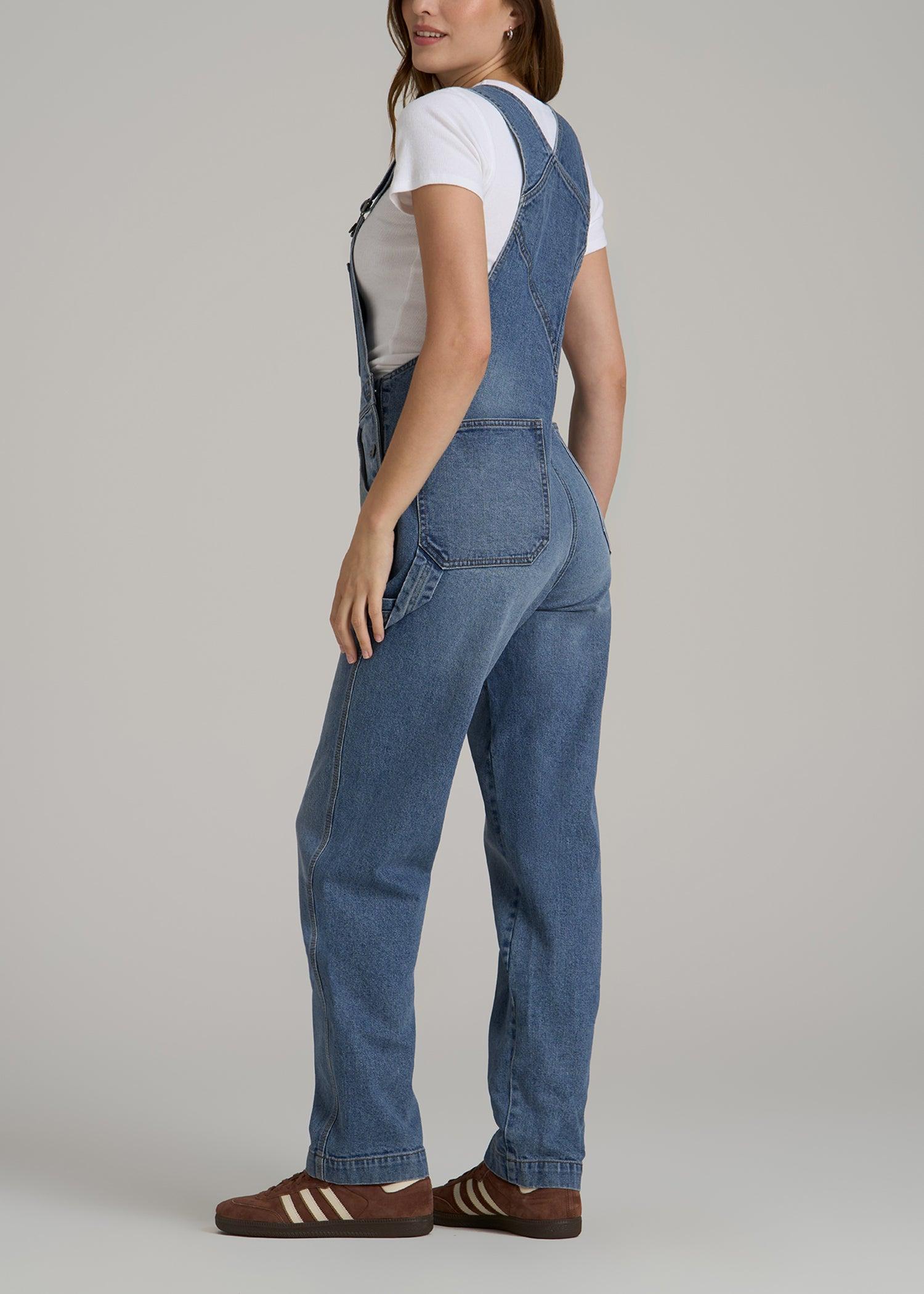 Denim Overalls for Tall Women in Malibu Blue Female Product Image