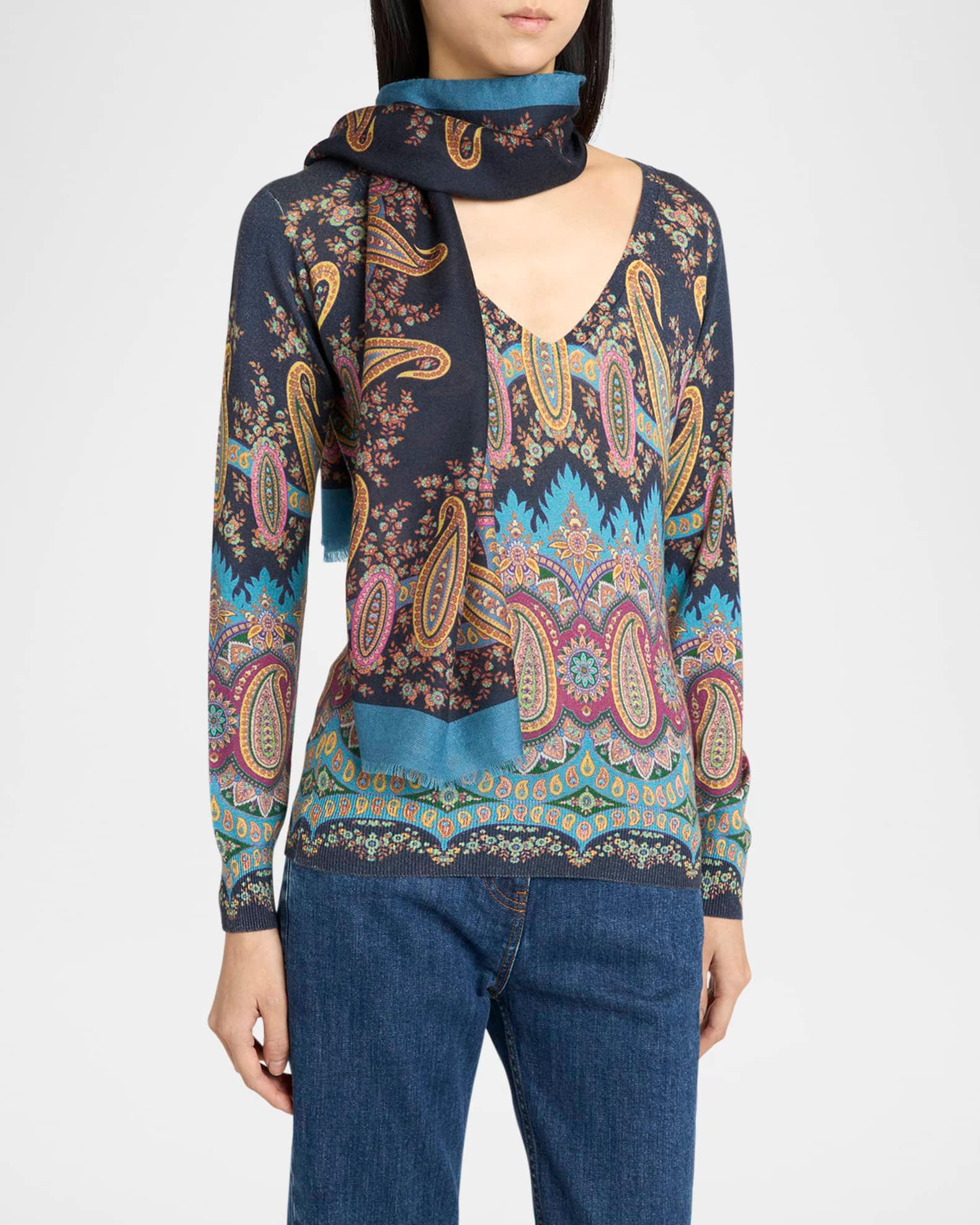 Paisley Cashmere-Silk Scarf Product Image