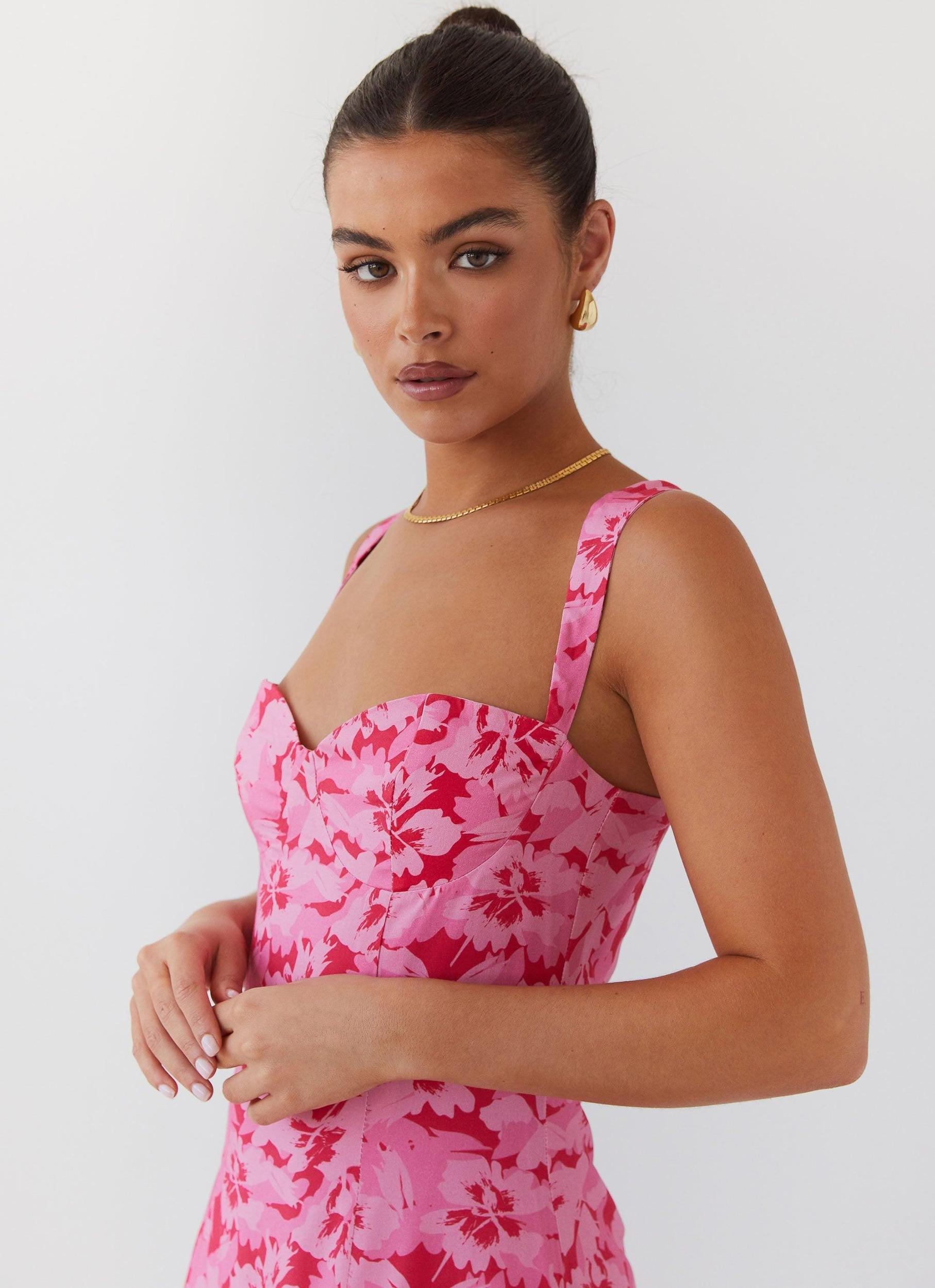 Kiah Bustier Mini Dress - Cherry Blossom Product Image