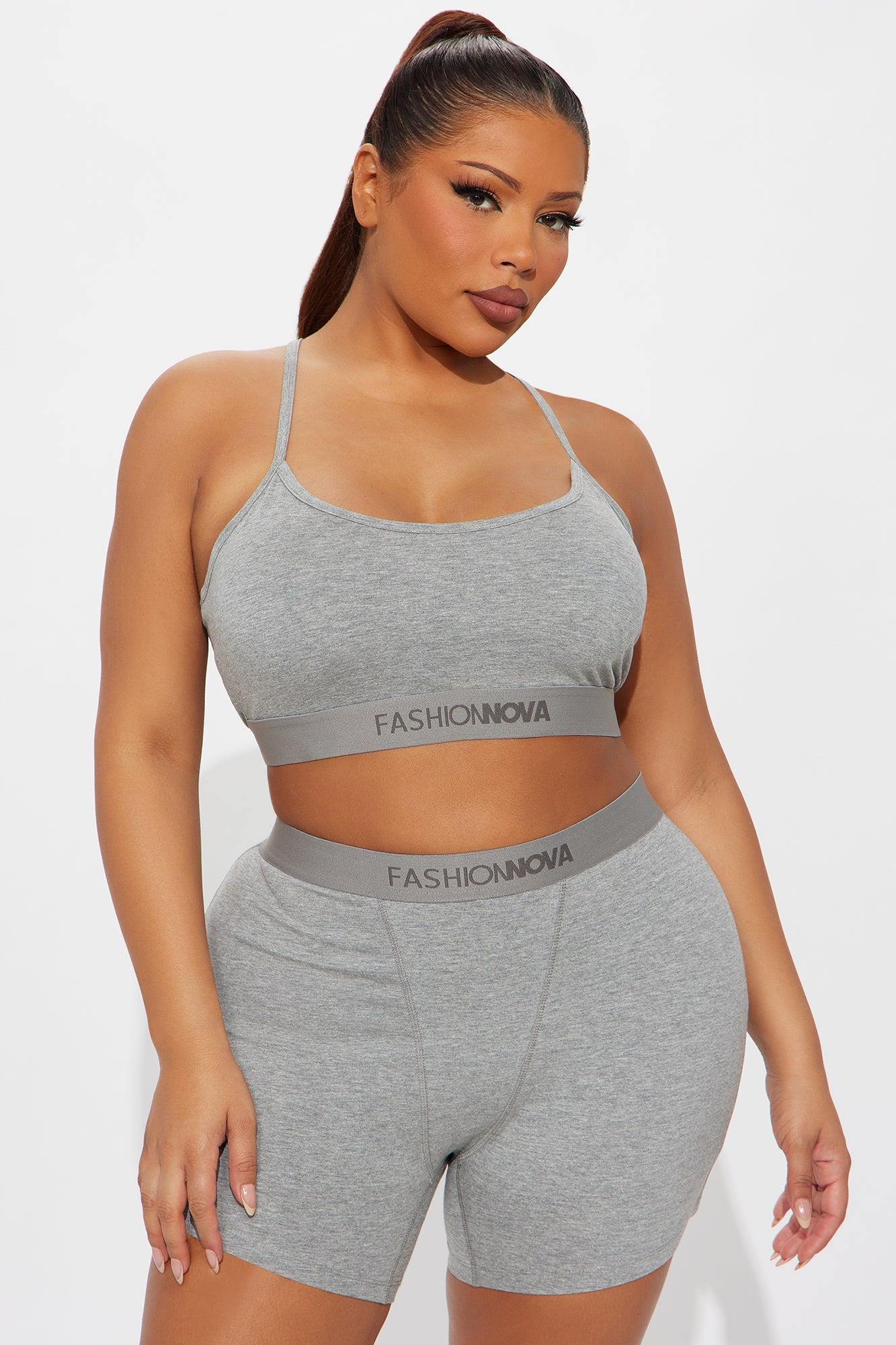 FN Mood Scoop Cami Cotton Bra - Heather Grey Female Product Image