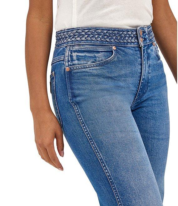 Wrangler Braided Waist Mid Rise Flare Leg Jeans Product Image