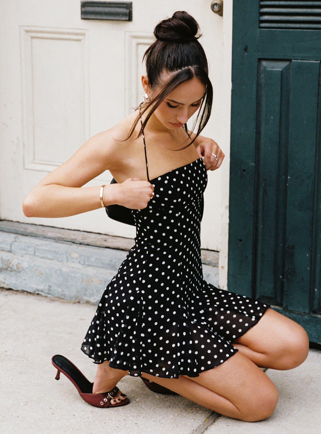 Delamere Mini Dress Black / White Product Image