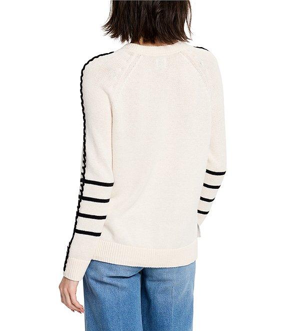 NIC + ZOE Dashing Down Knit Round Neck Long Sleeve Sweater Product Image