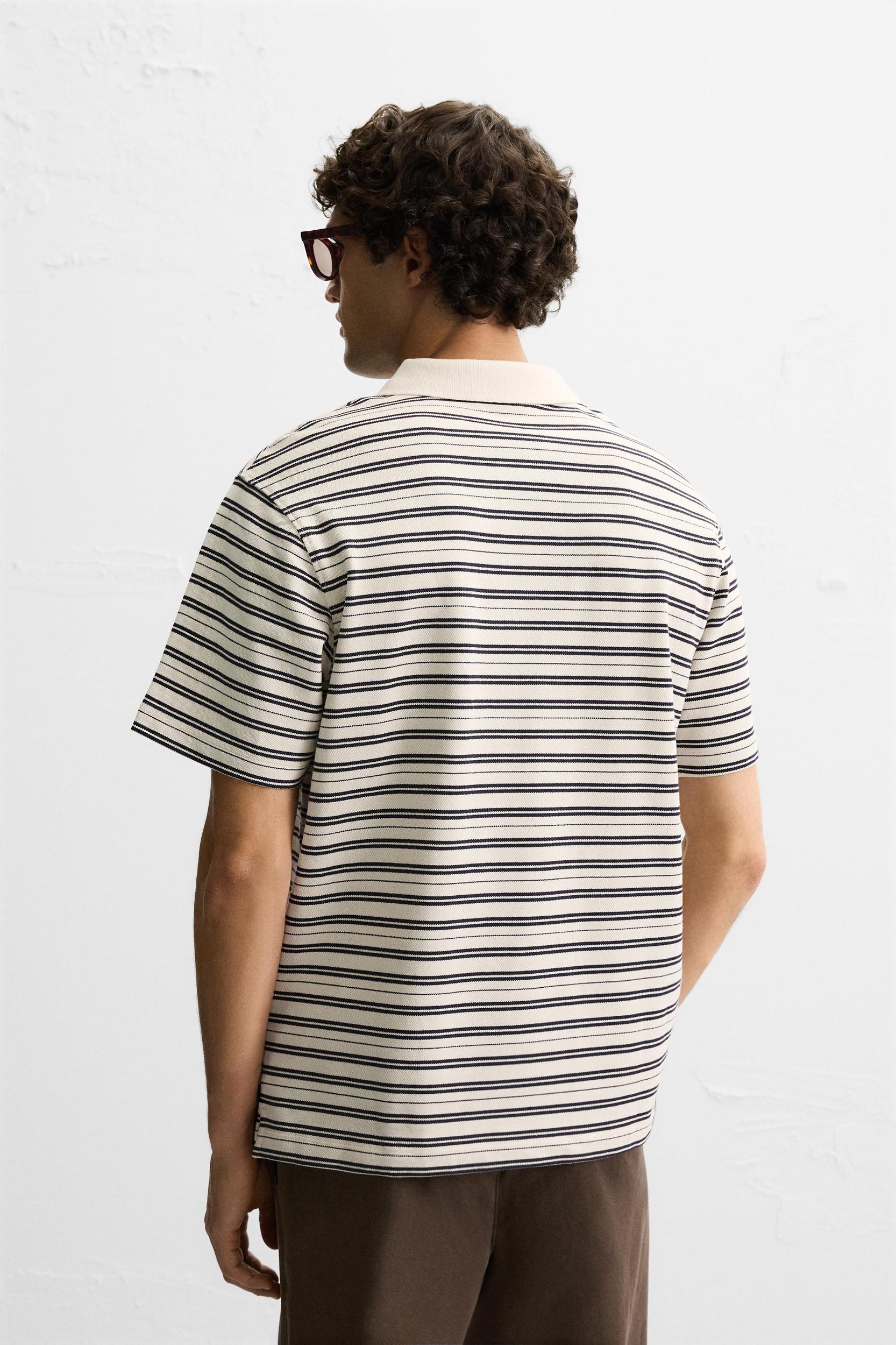 STRIPED PIQUÉ POLO SHIRT Product Image