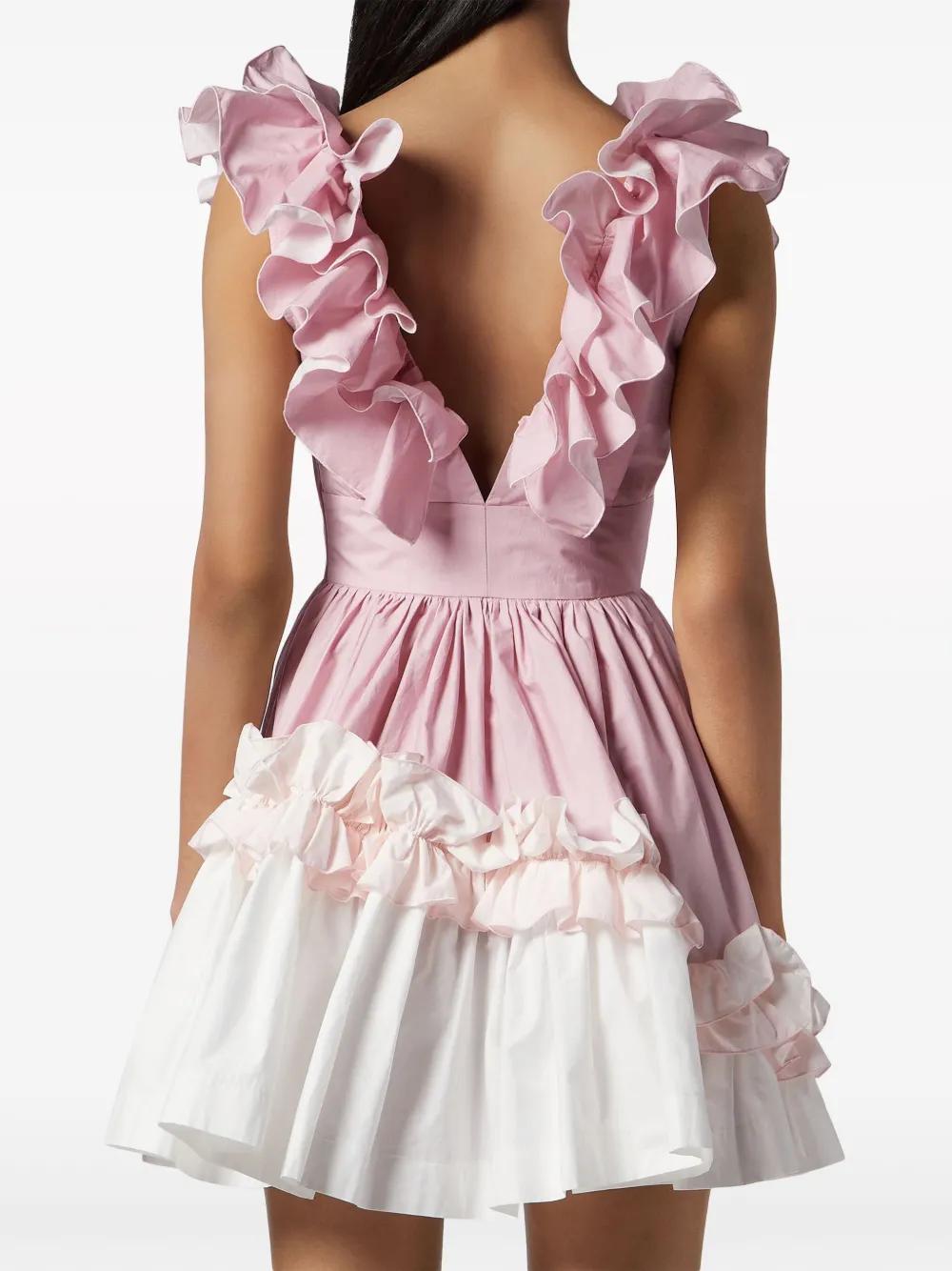 ruffled cotton mini dress Product Image