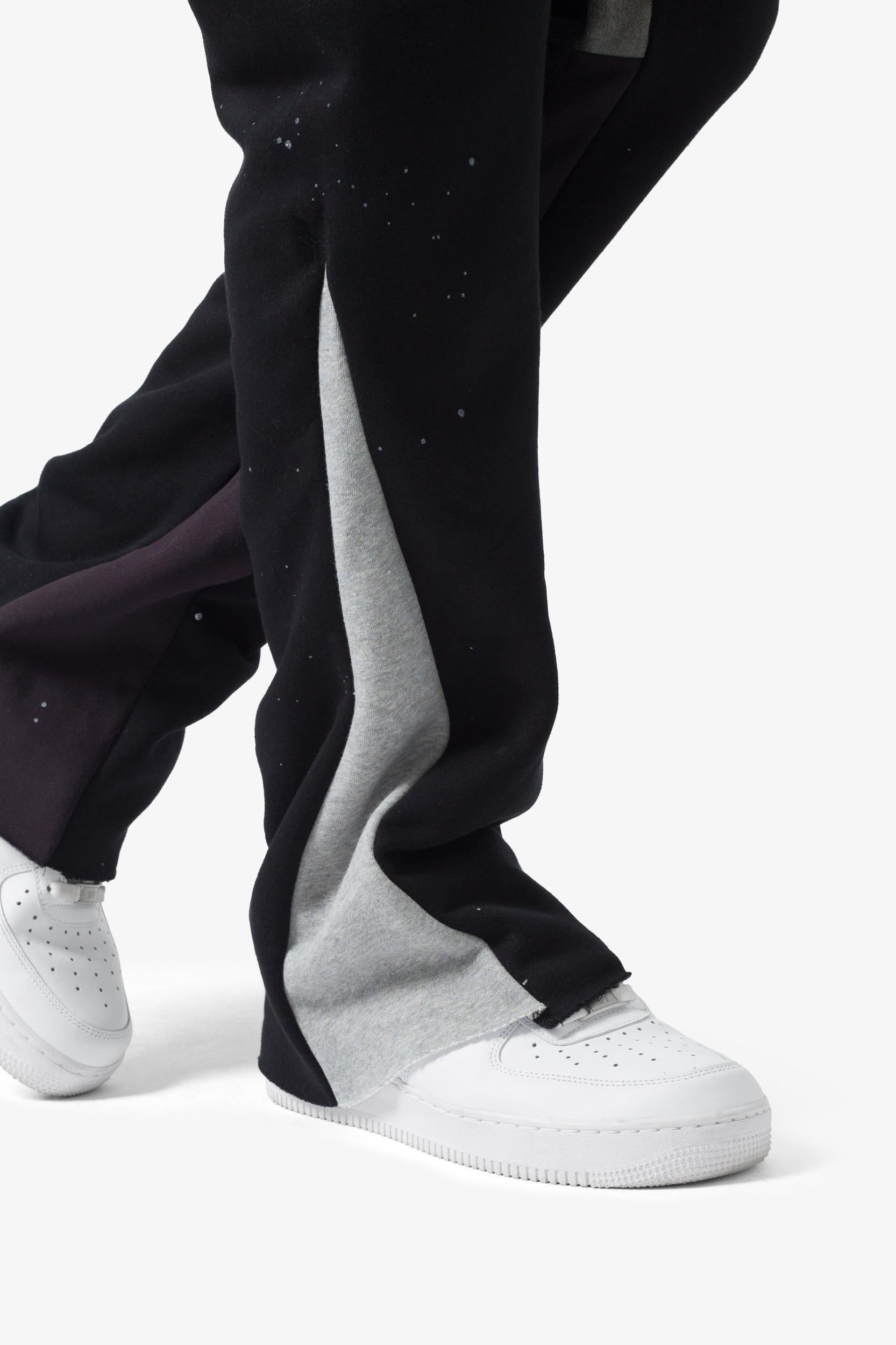 Contrast Bootcut Sweatpants - Black Male Product Image