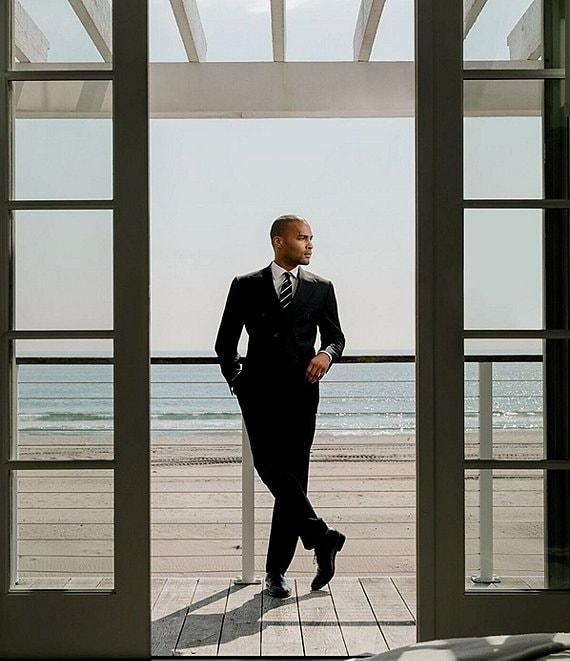 Hickey Freeman Modern Fit Flat Front Solid Pattern 2-Piece Suit Product Image