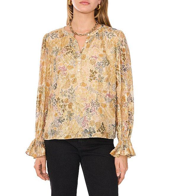 1. STATE Paisley Print Long Sleeve V Neckline Blouse Product Image