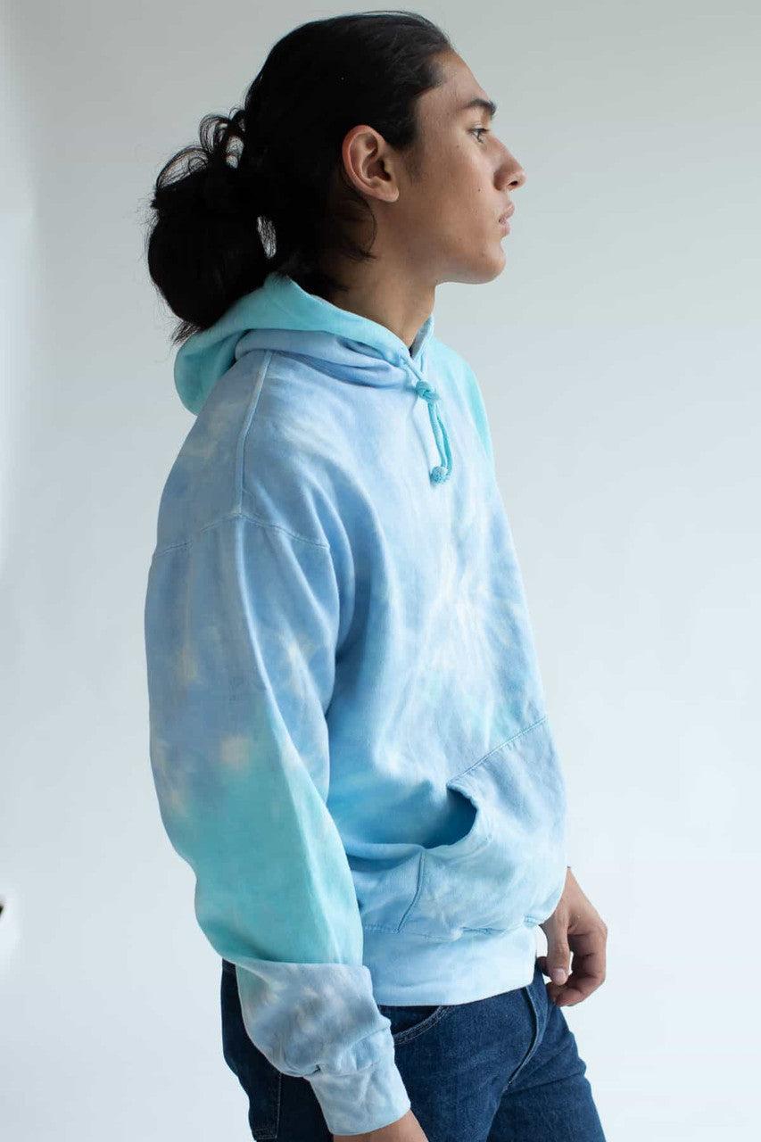 Blue Rainbow Tie Dye Hoodie Product Image