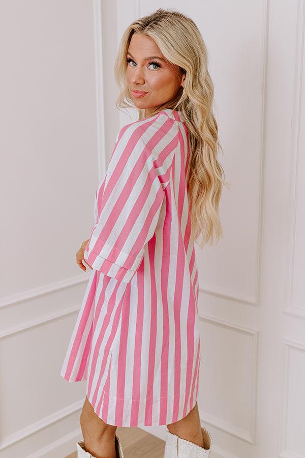 Sippin' Rose Stripe Mini Dress Product Image
