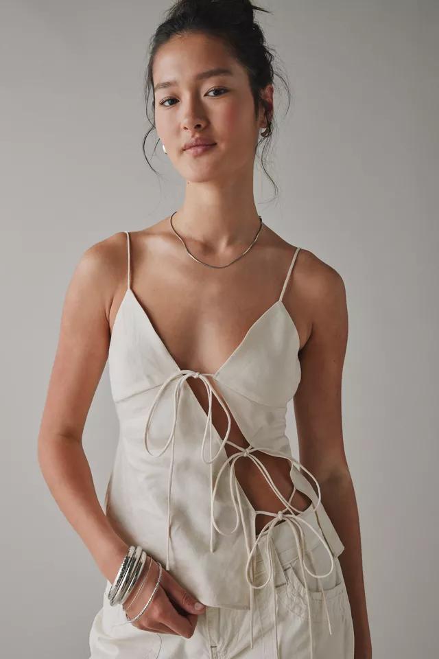 Lioness Mariah Linen-Blend Asymmetric Tie-Front Cami Product Image