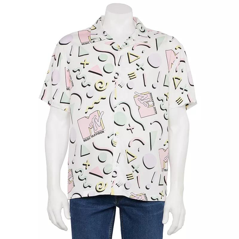 Men's MTV 90's Print Button Front Top,  Product Image
