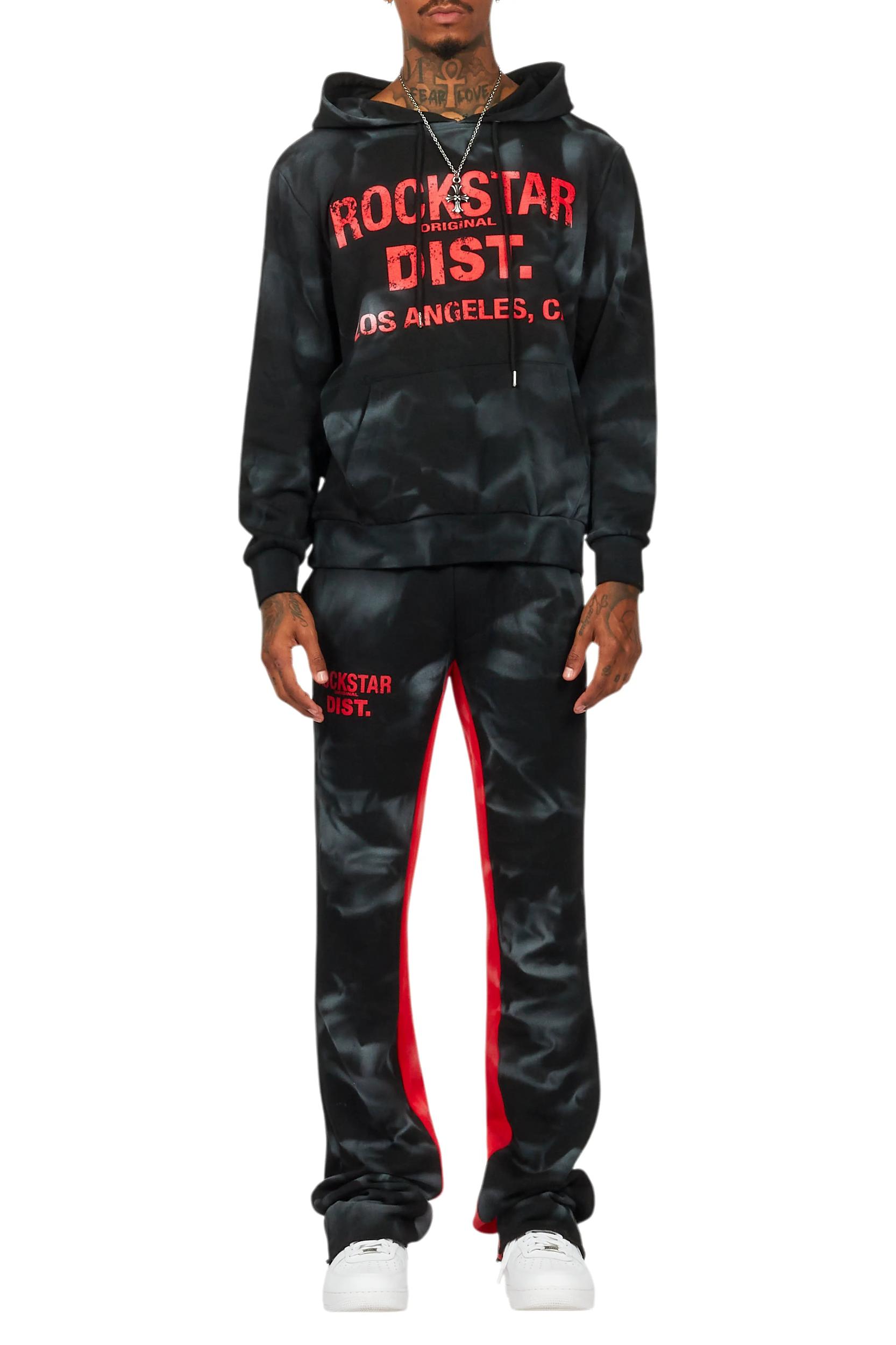 Nelly Black/Red Hoodie/Baggy Track Pant Set Male Product Image