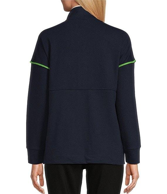 Westbound Long Sleeve Half Button Front Contrast Trim Top Product Image