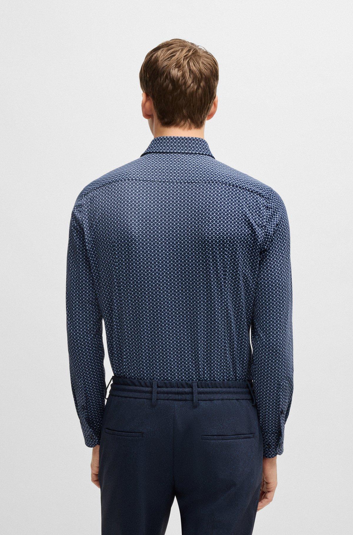 Slim-fit shirt in printed performance-stretch material Product Image