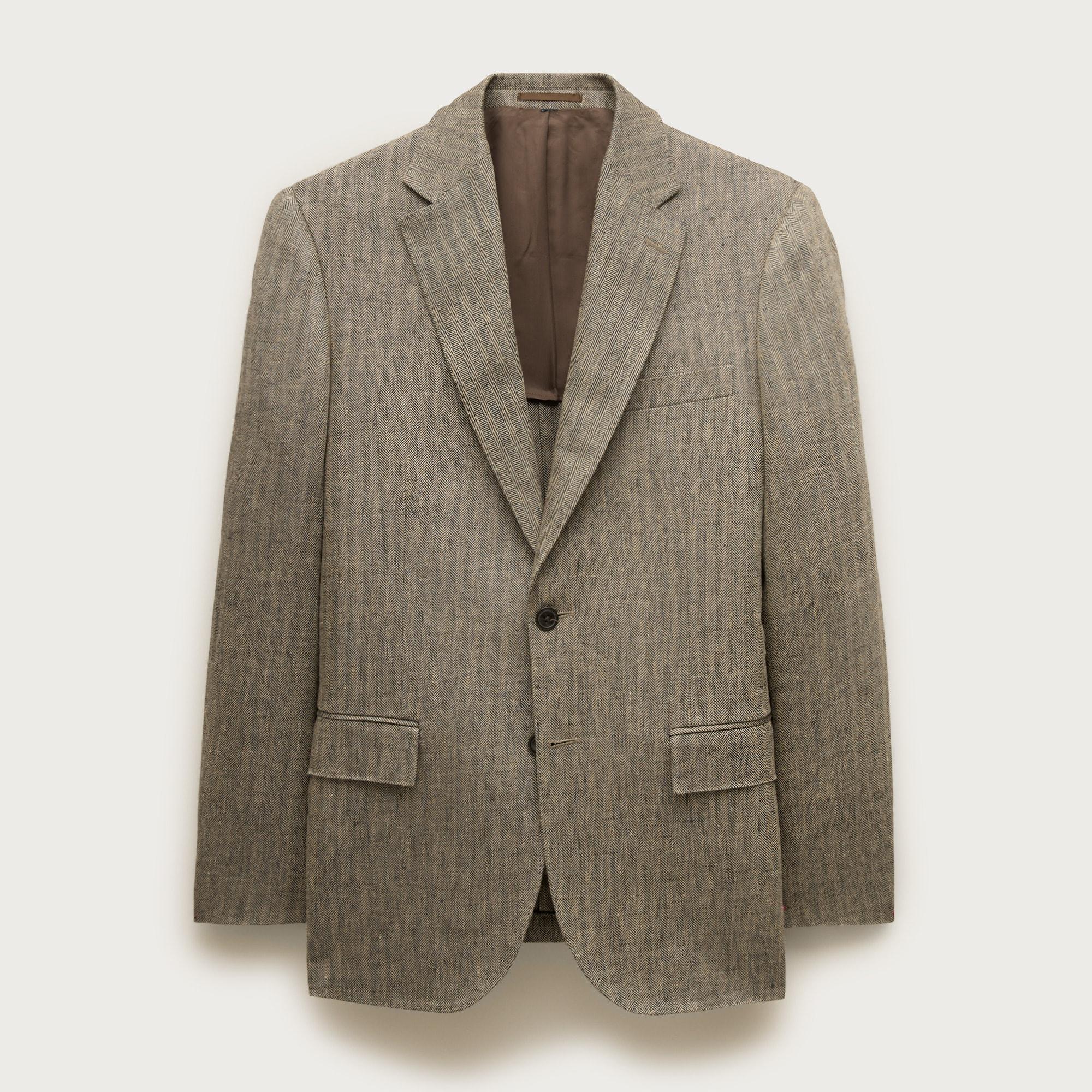 Crosby Classic-fit suit jacket in linen herringbone twill Product Image
