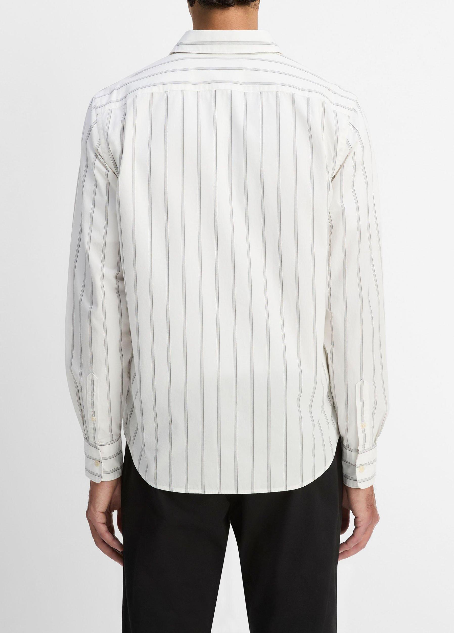 Port Stripe Cotton Button-Front Shirt Product Image