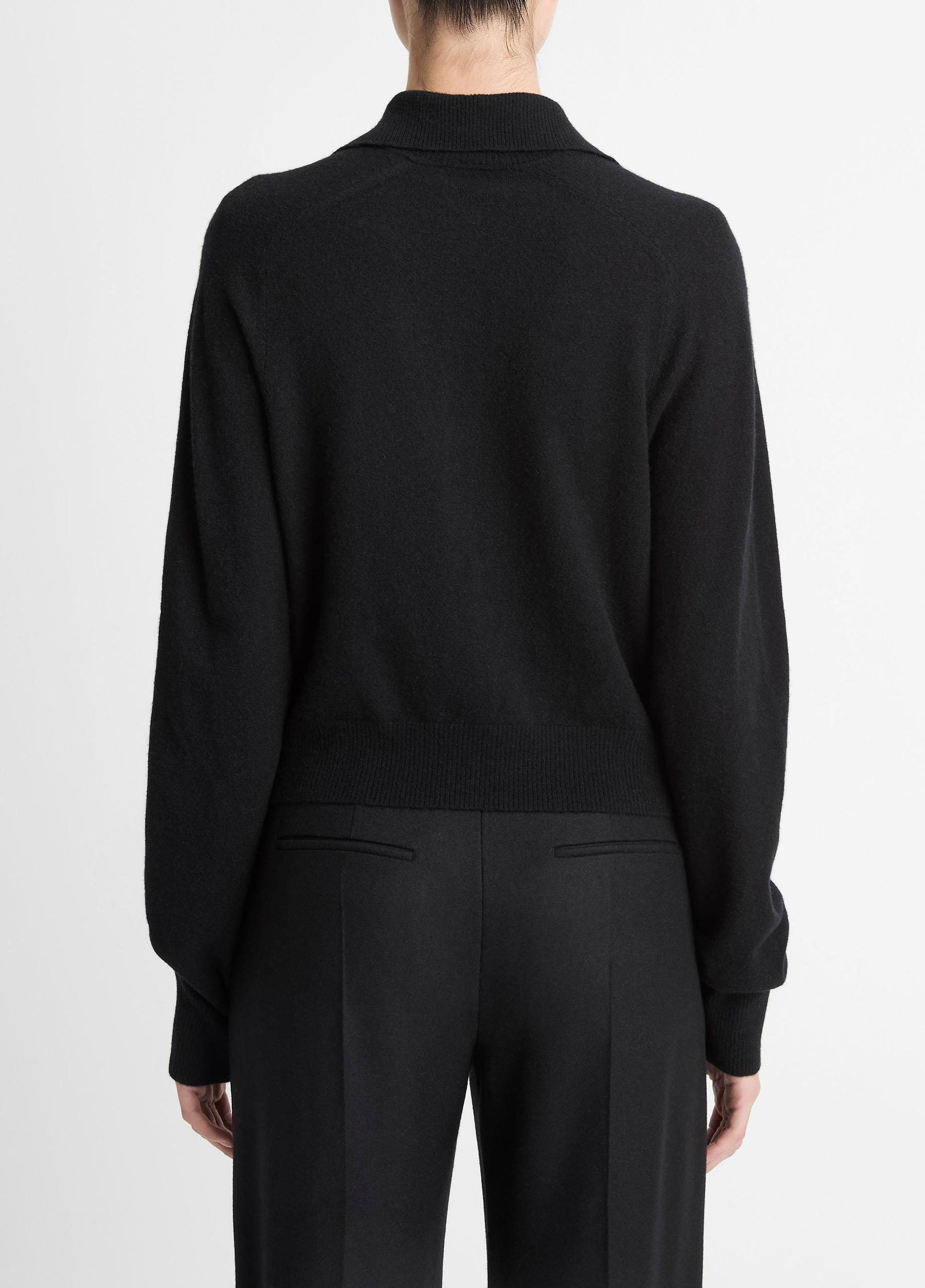 Wool & Cashmere-Blend Polo Cardigan Product Image