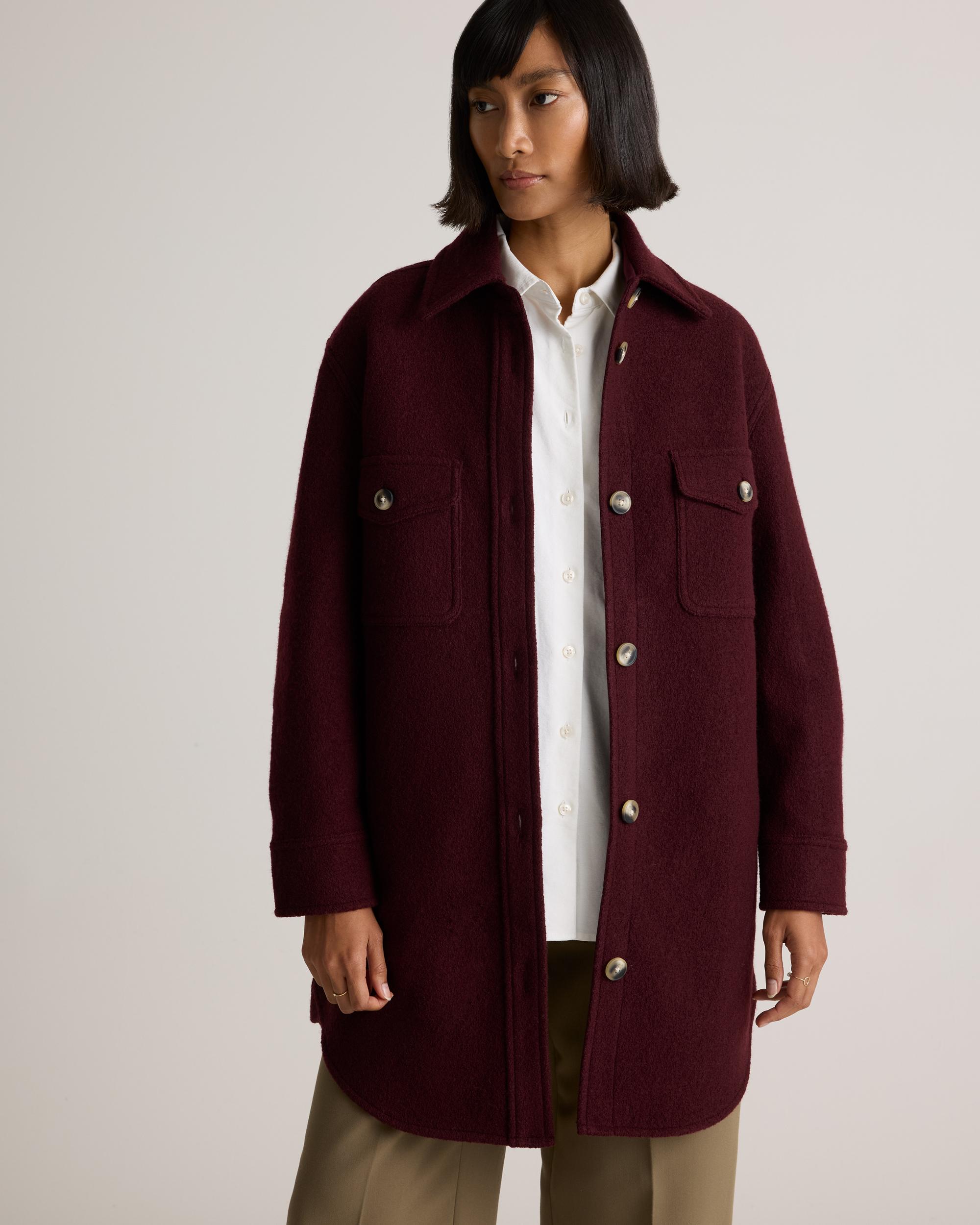 Quince | Women's 100% Merino Wool Long Shirt Jacket Size XS Product Image