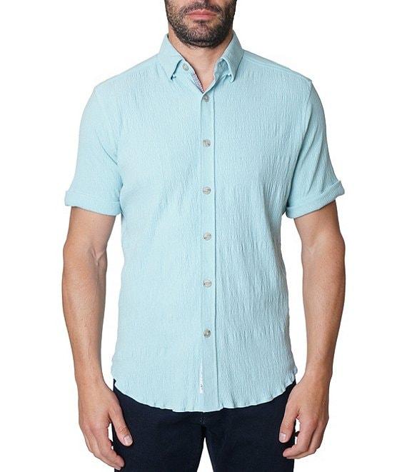 Robert Graham Hammond Stretch Knit Short Sleeve Woven Shirt Product Image