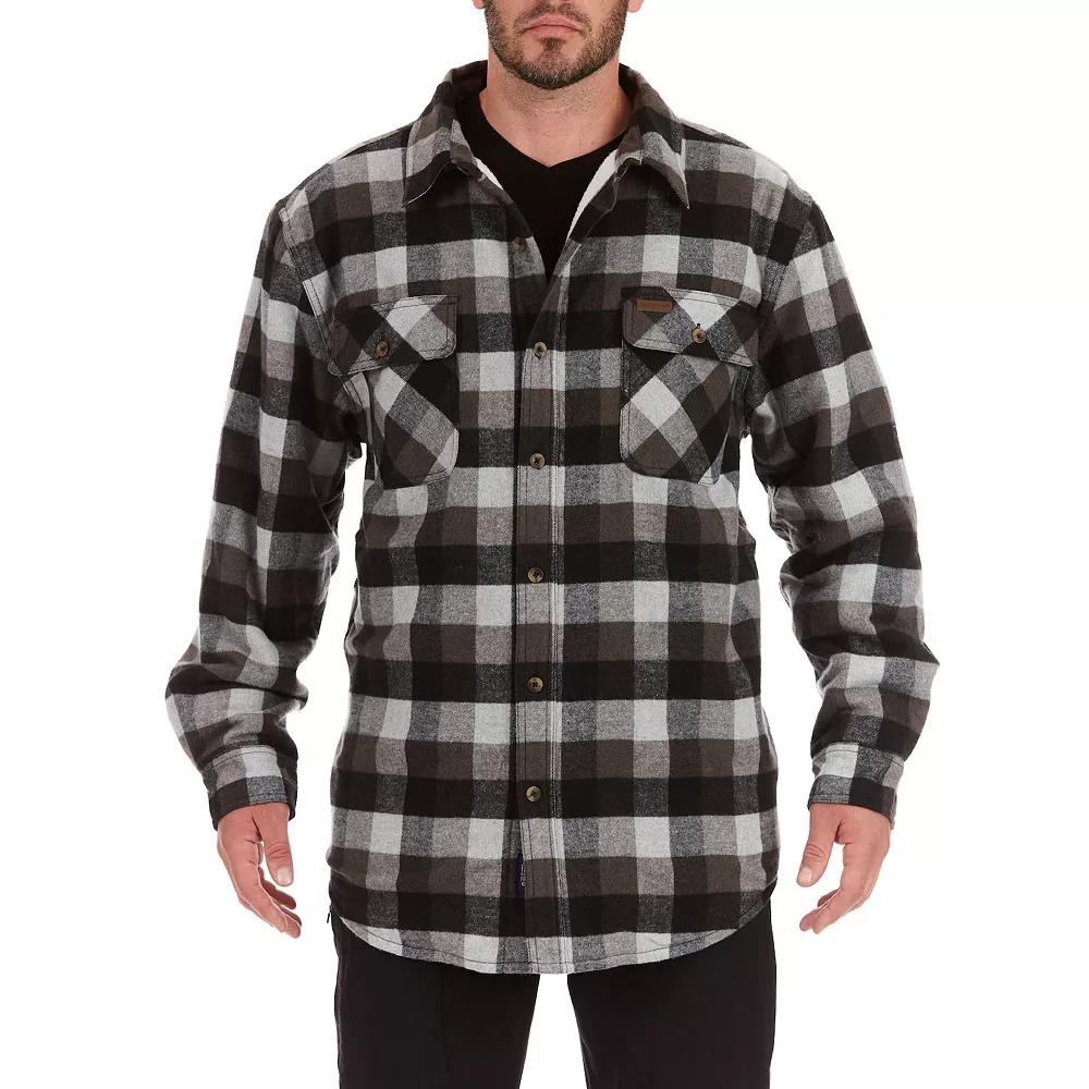 Men's Smith's Workwear Plaid Sherpa-Lined Cotton Flannel Shirt Jacket,  Product Image