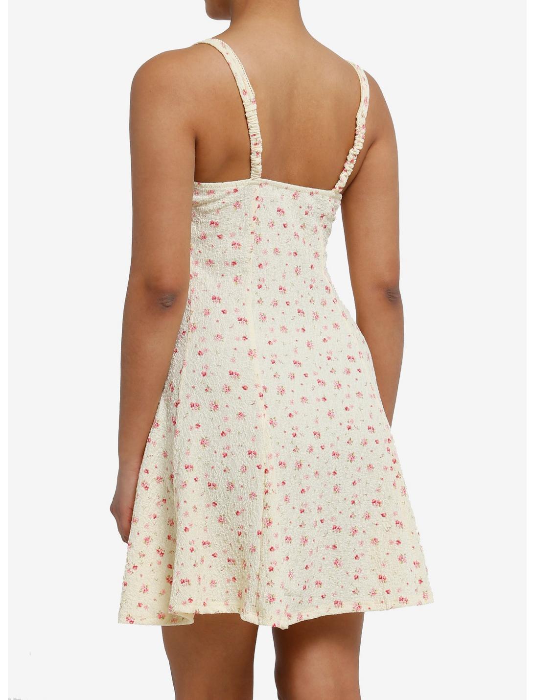 Pink & Yellow Ditsy Floral Sweetheart Dress Product Image