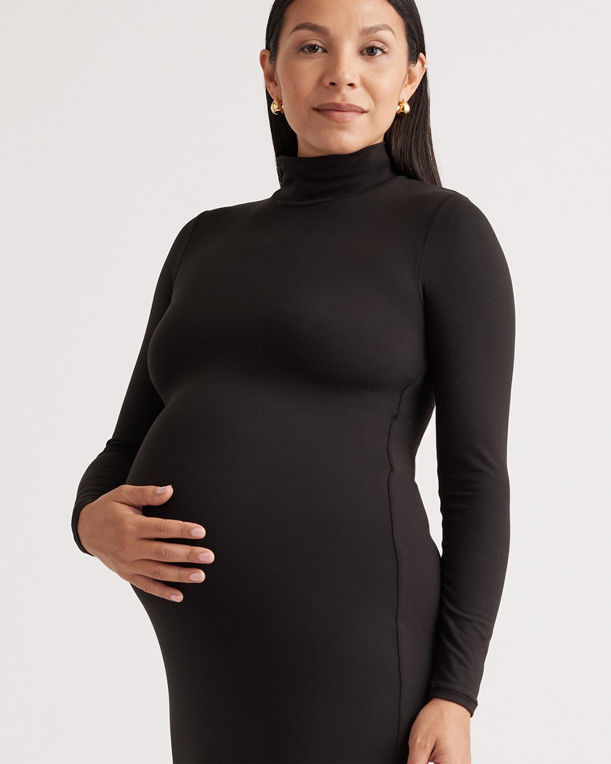Quince | Women's Recycled Knit Maternity Mock Neck Maxi Dress Recycled Polyester Product Image
