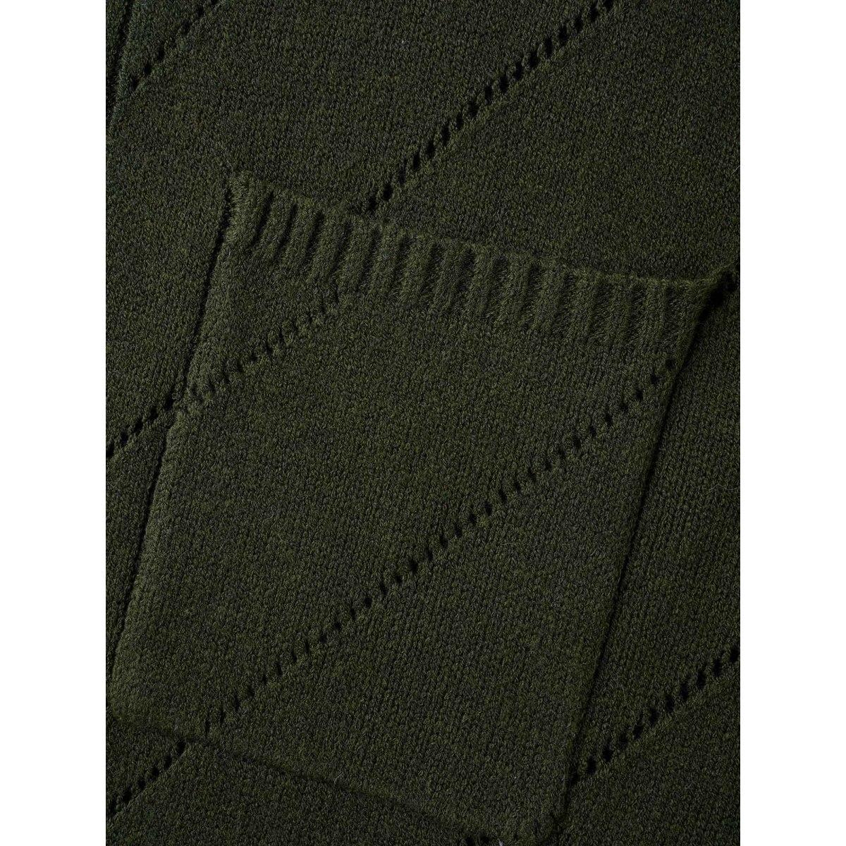 Plus Size Cable Knit Open-Front Pocket Knit Cardigan ArmyGreen Women Casual Loose Long Sleeve Everyday Cardigans BloomChic 14-16/1X Product Image