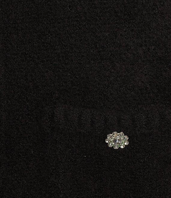 A Loves A Wool Blend Knit Crew Neck Snap Front Rhinestone Button Long Sleeve Cardigan Product Image