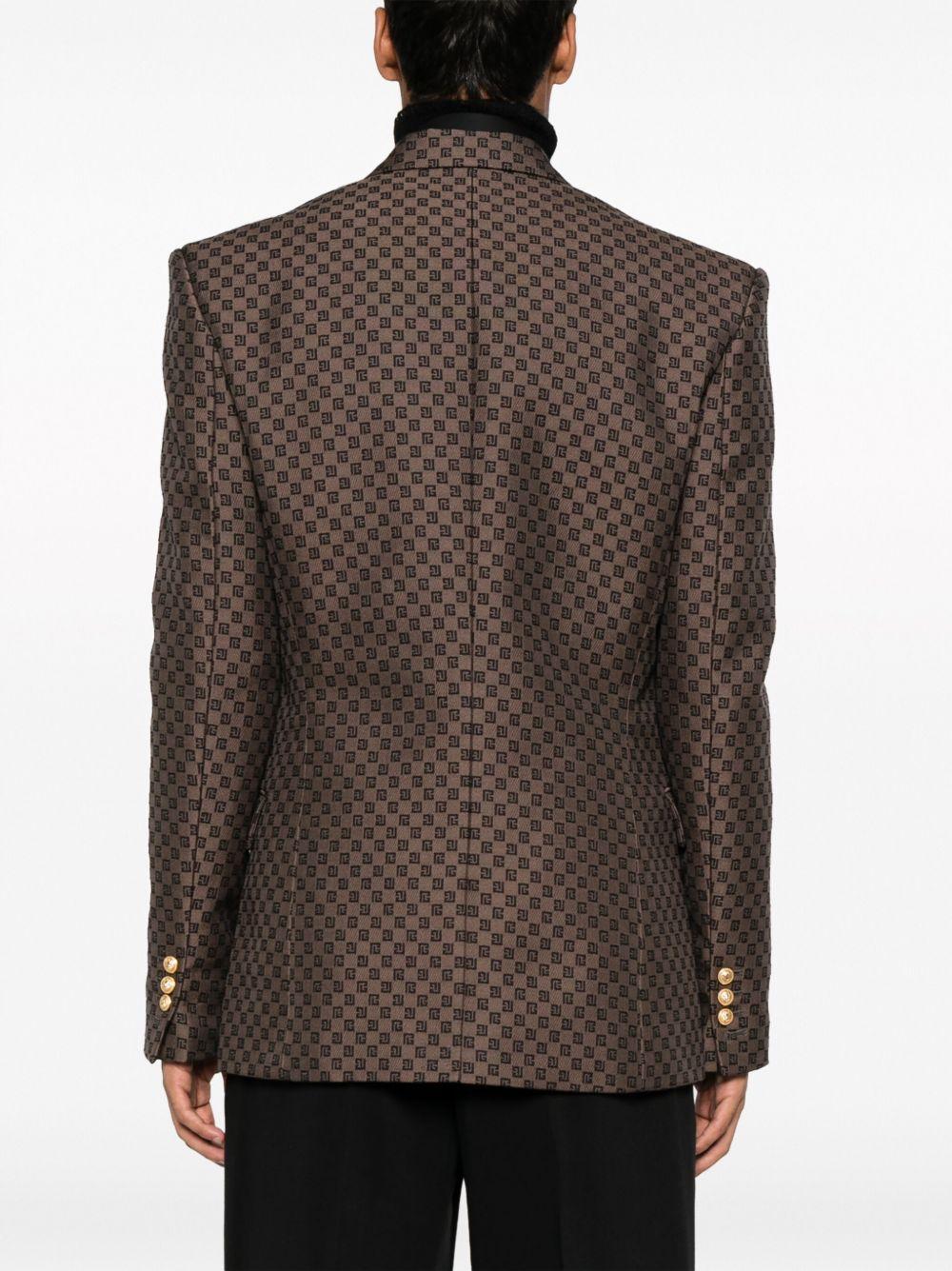 monogram-jacquard single-breasted blazer Product Image