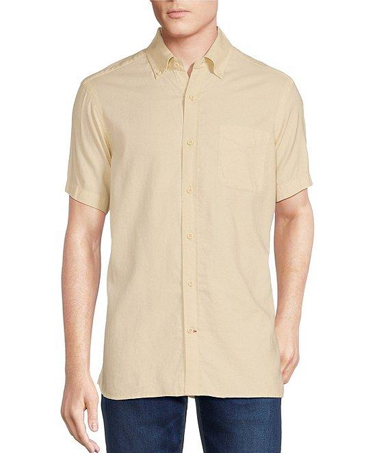 Cremieux Blue Label Solid Garment-Dyed Oxford Short Sleeve Woven Shirt Product Image
