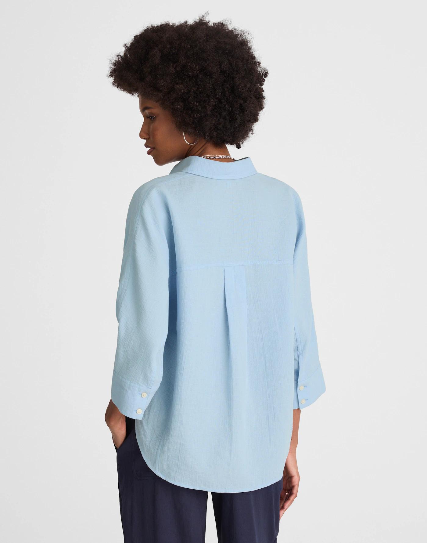 Cotton Double-Gauze Oversized Shirt Product Image