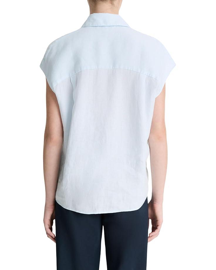 Elbow Sleeve Open Collar Blouse Product Image