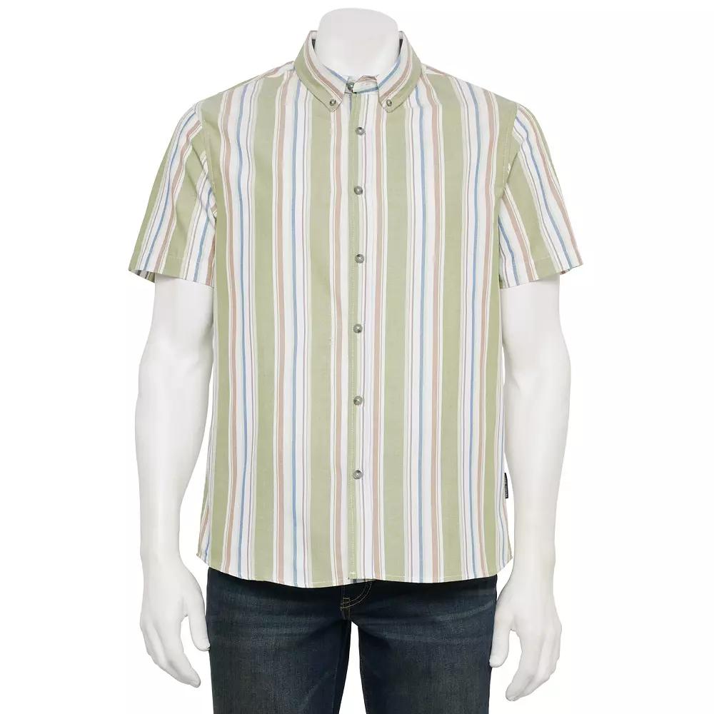 Men's Reverse Threads Men's Reverse Threads Biggs Dobby Button Down-Shirt, Size: Medium, Green Product Image
