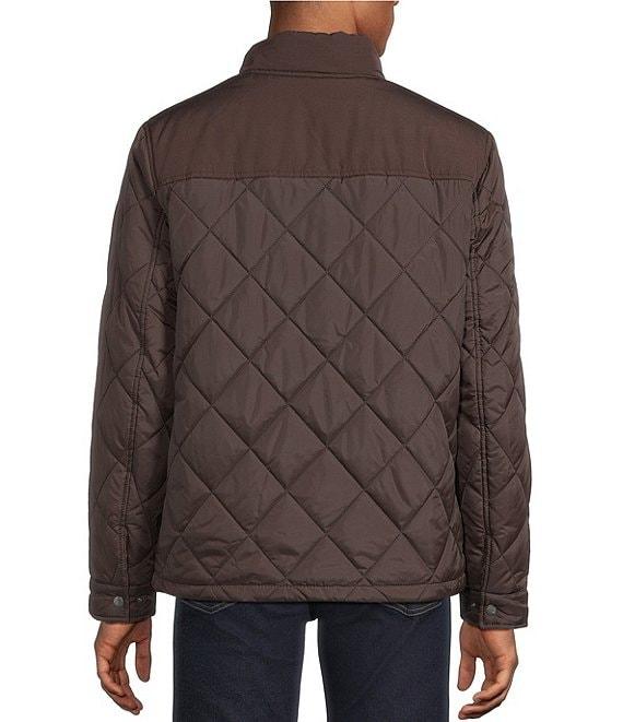 Cole Haan Tonal-Mixed-Media Sherpa Lined Quilted Jacket Product Image