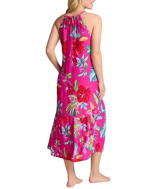 Tommy Bahama Island Cays Fiesta Floral Halter Neck Sleeveless A-Line Dress Swim Cover-Up Product Image