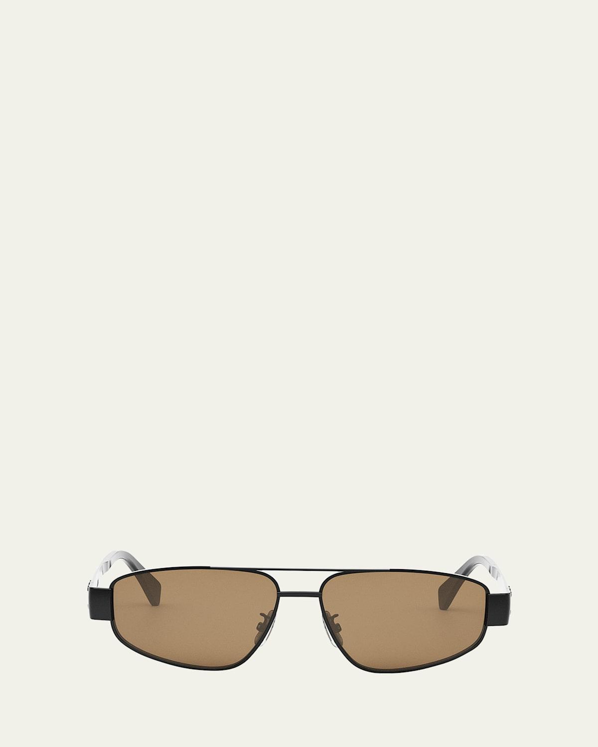 Mens Metal Triomphe 57MM Pilot Sunglasses Product Image