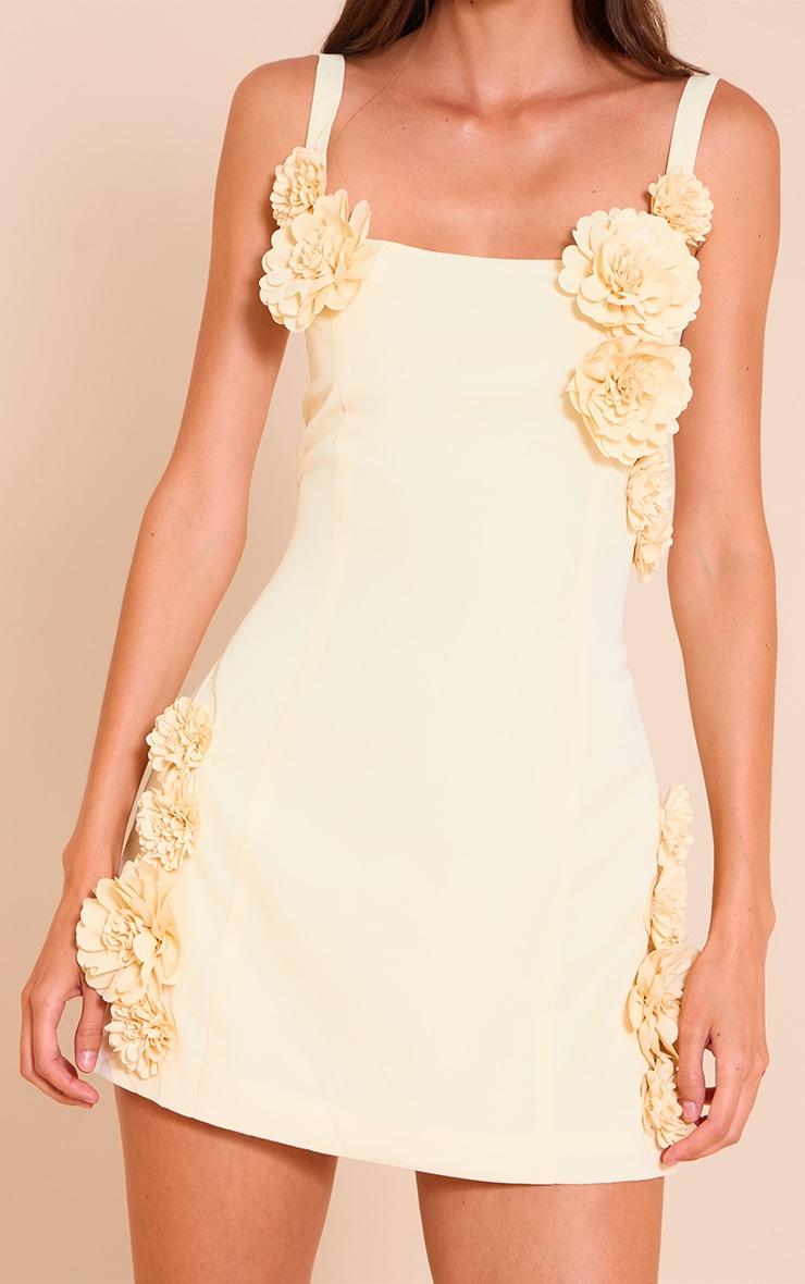 Lemon Floral Detail Shift Dress Product Image