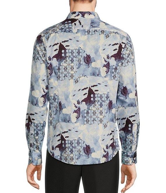 Murano Inflorescence Collection Slim Fit Water Color Long Sleeve Woven Shirt Product Image