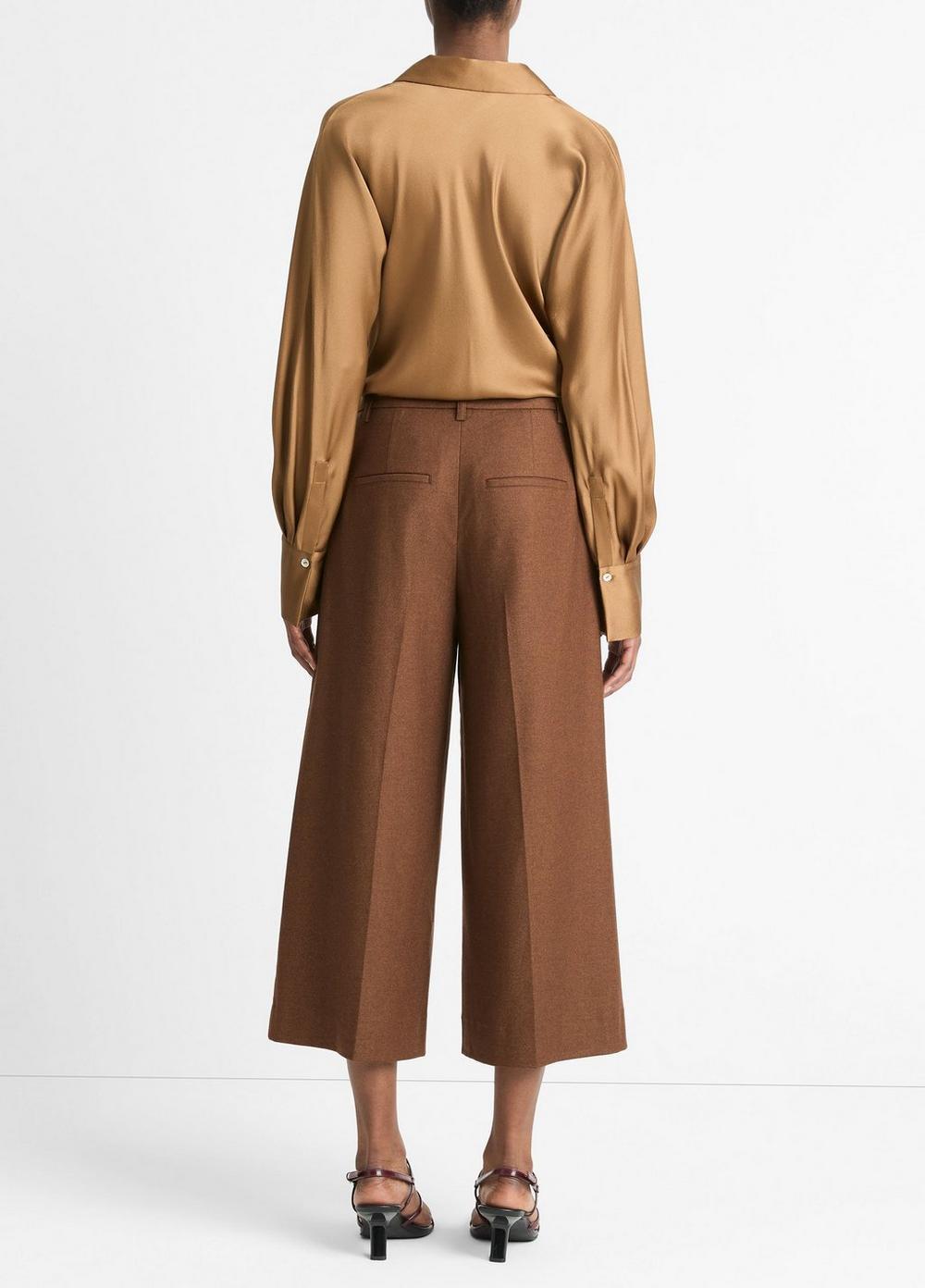 Italian Wool-Blend Flannel Mid-Rise Culotte Product Image