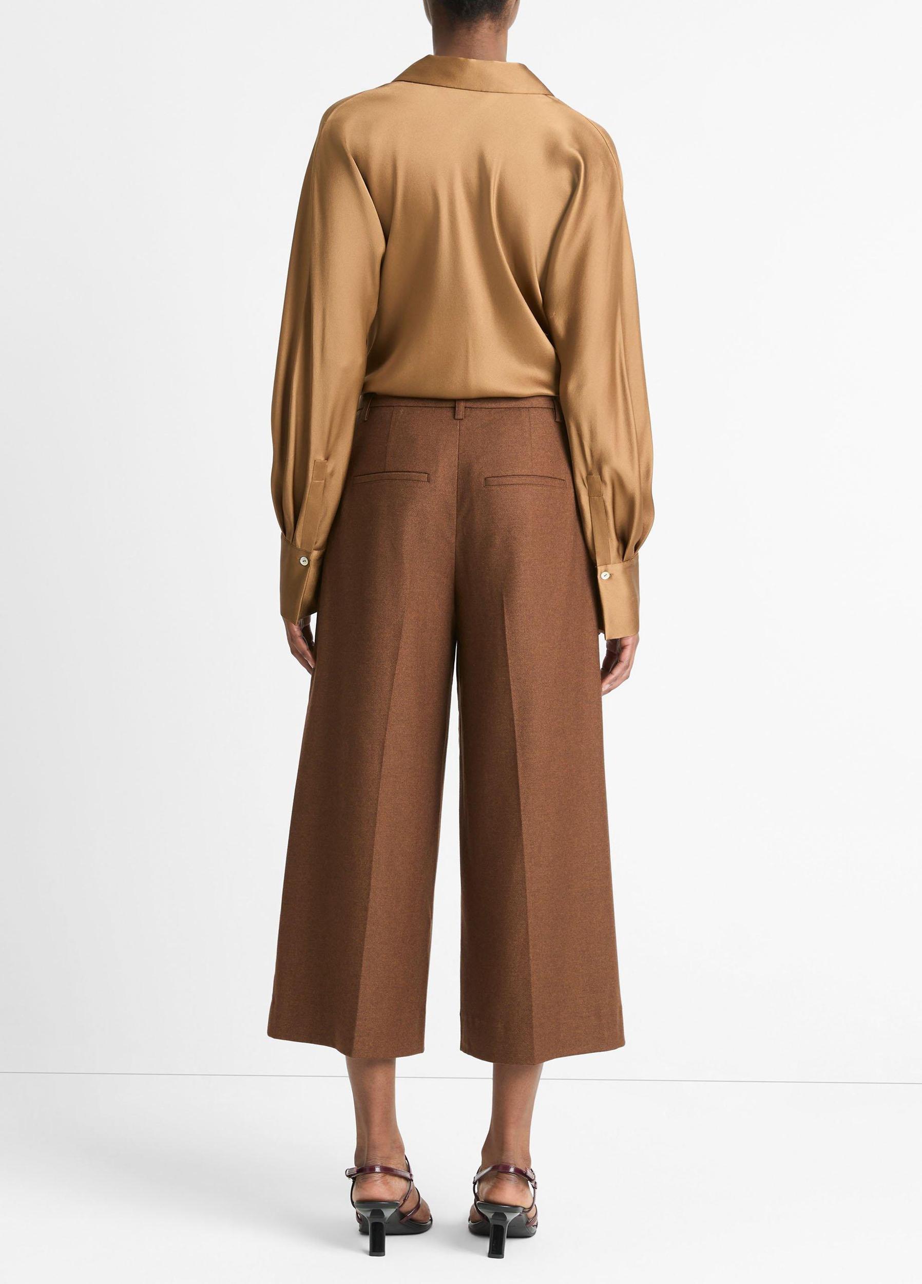 Italian Wool-Blend Flannel Mid-Rise Culotte Product Image