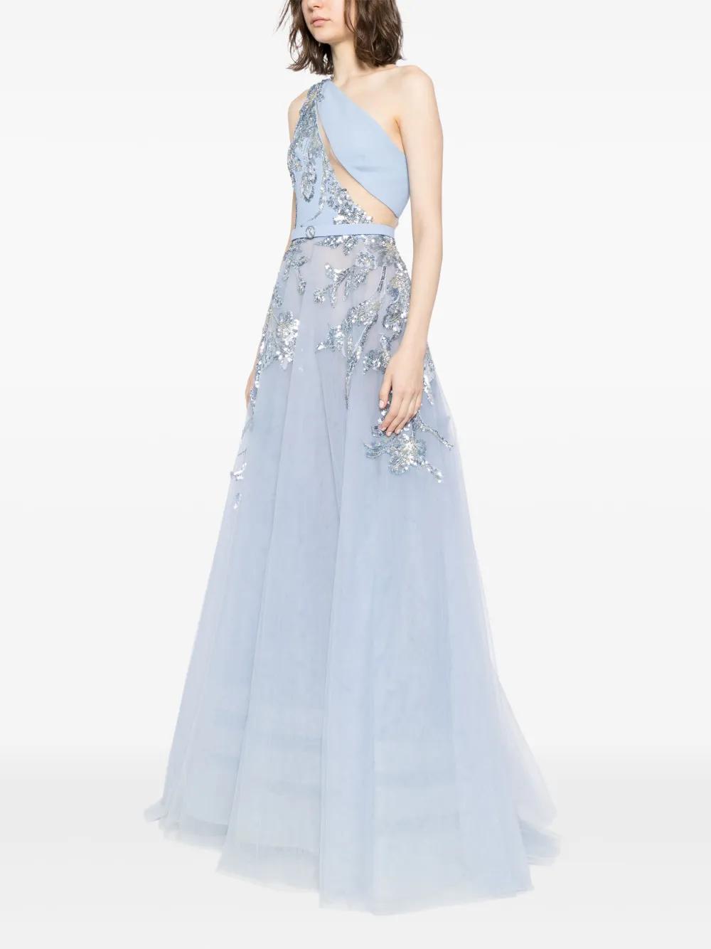 one-shoulder beaded gown Product Image