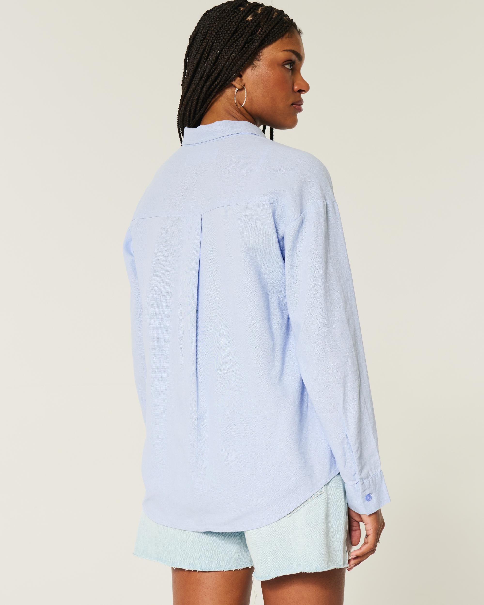 Oversized Linen-Blend Shirt Product Image