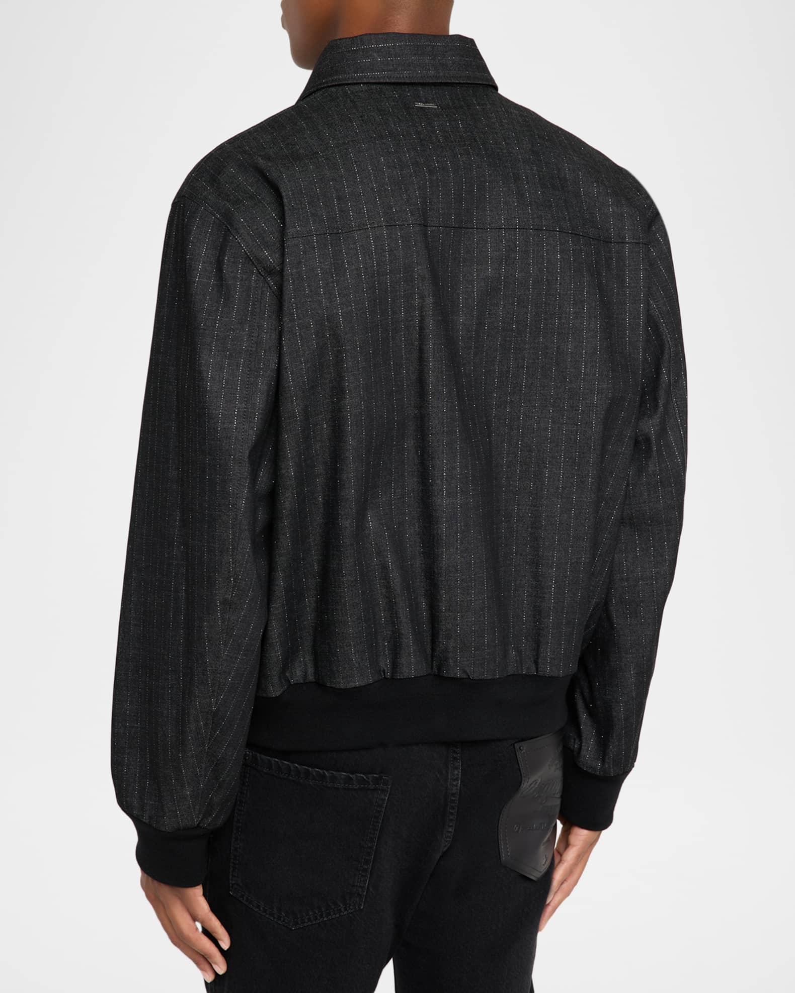Men's Denim Pinstripe Zip Jacket Product Image