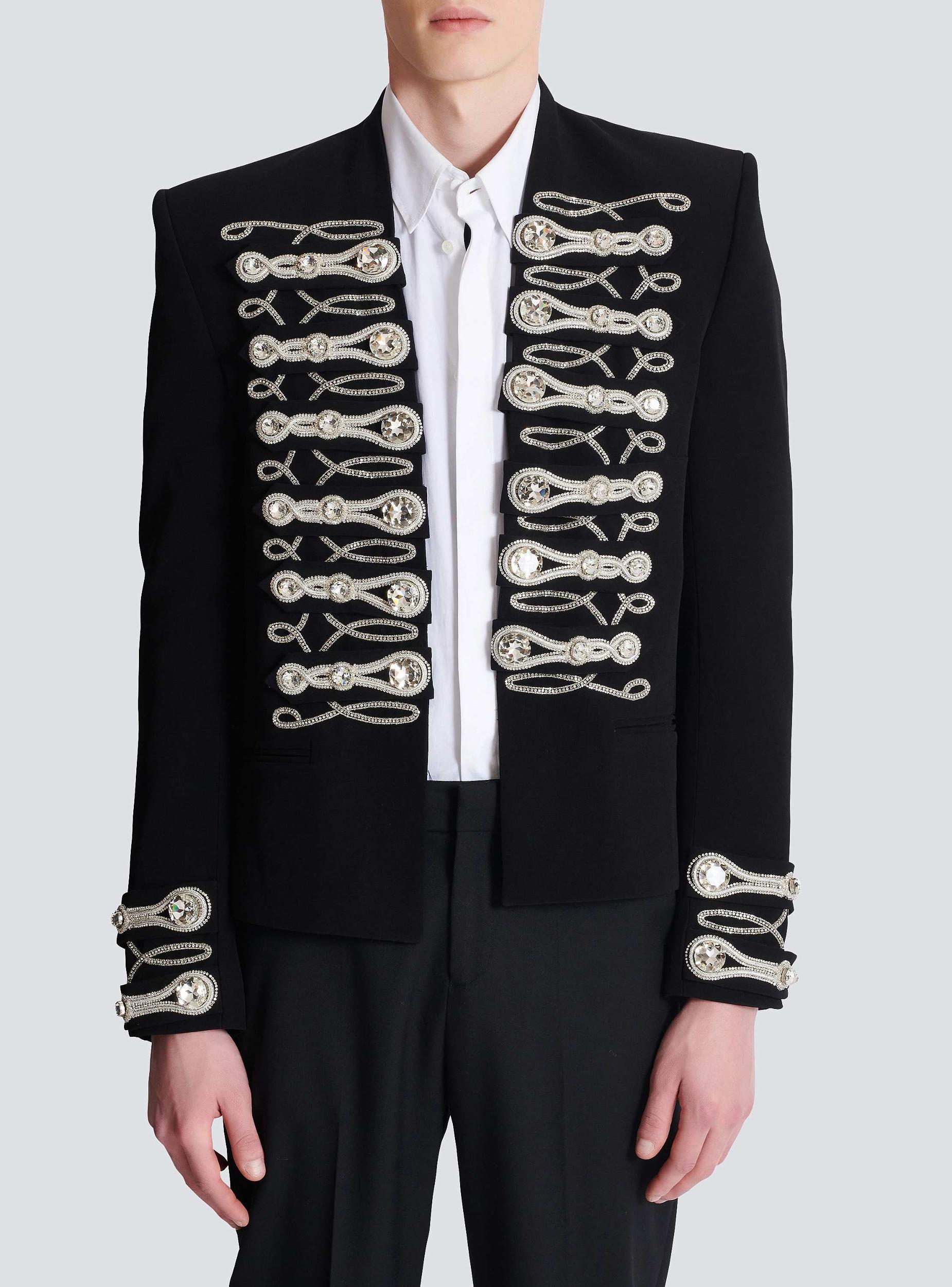 Crepe spencer jacket with embroidered frogging Product Image