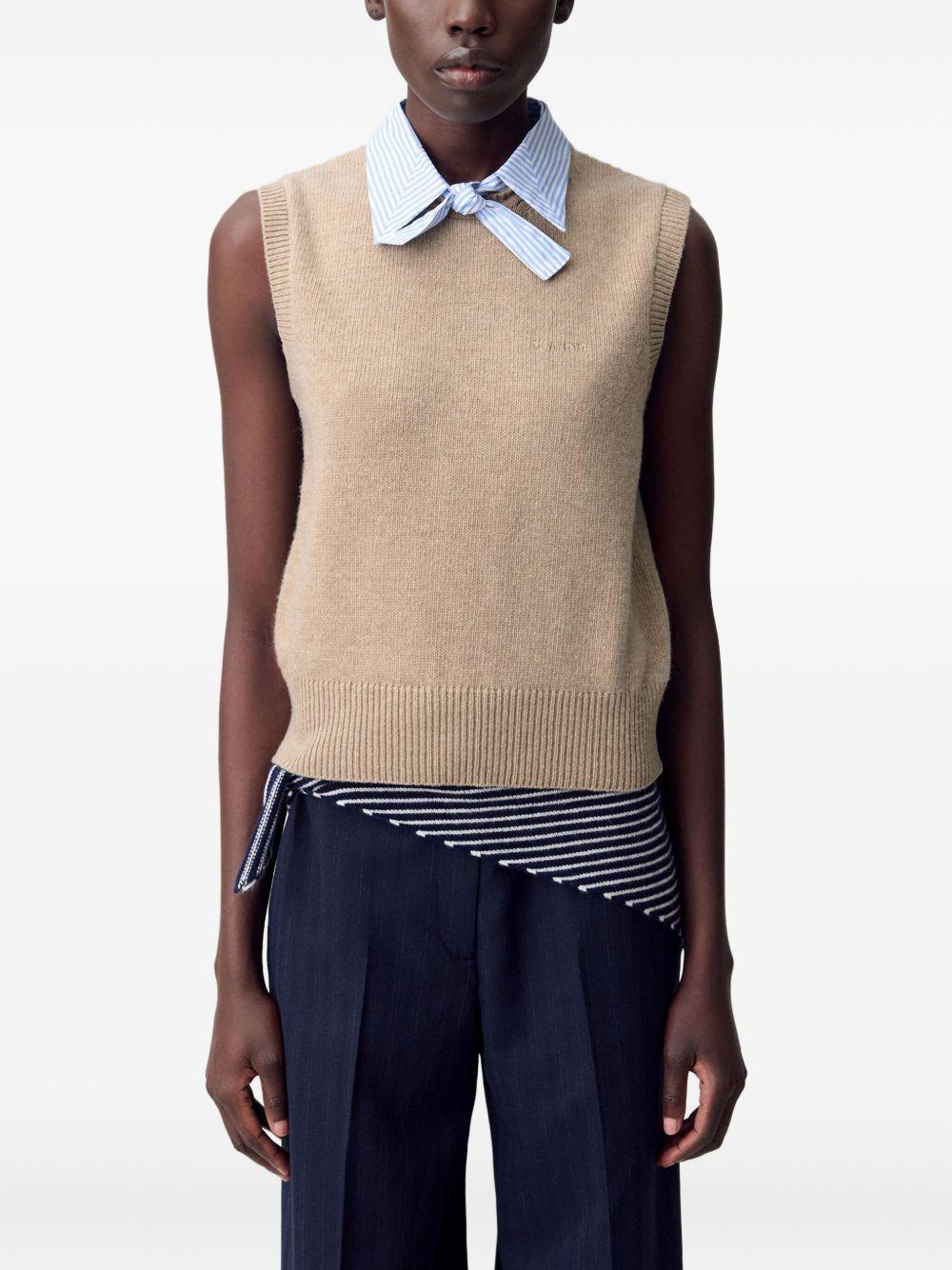 sleeveless wool top Product Image