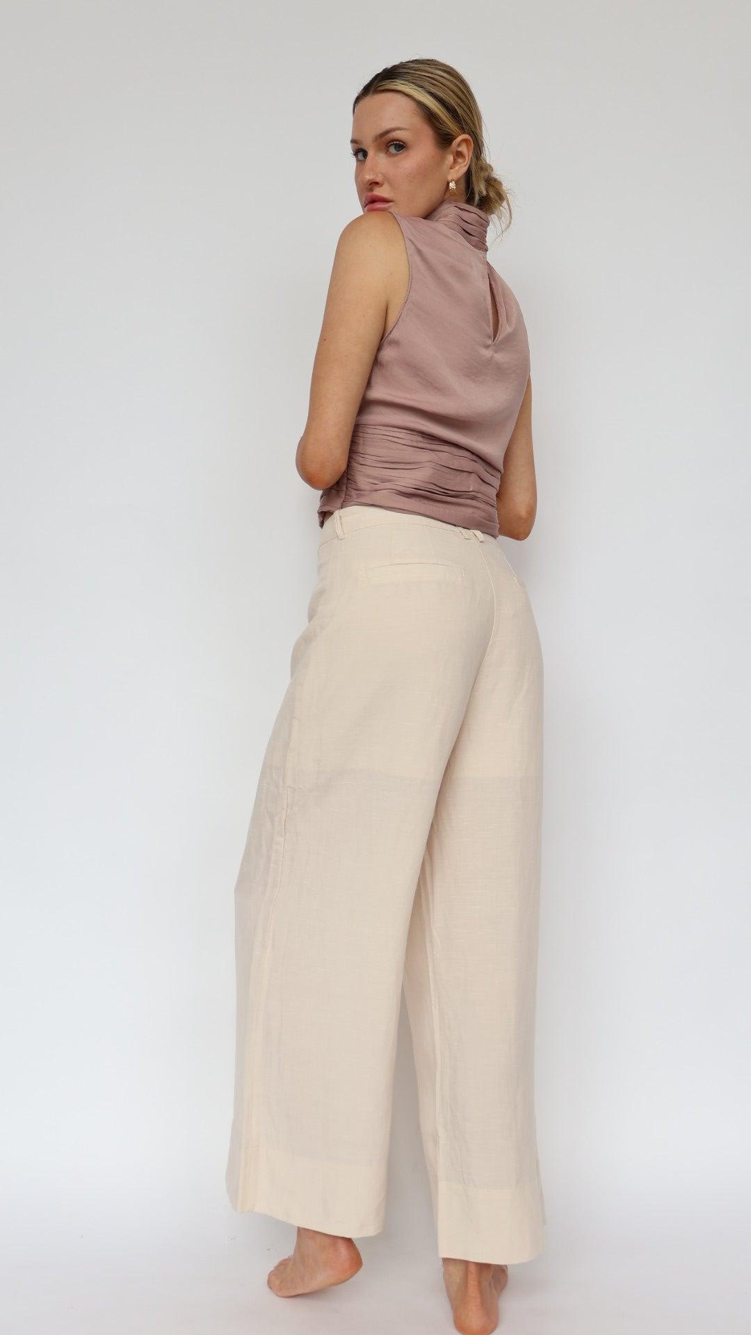 High Waist Linen Pant Product Image
