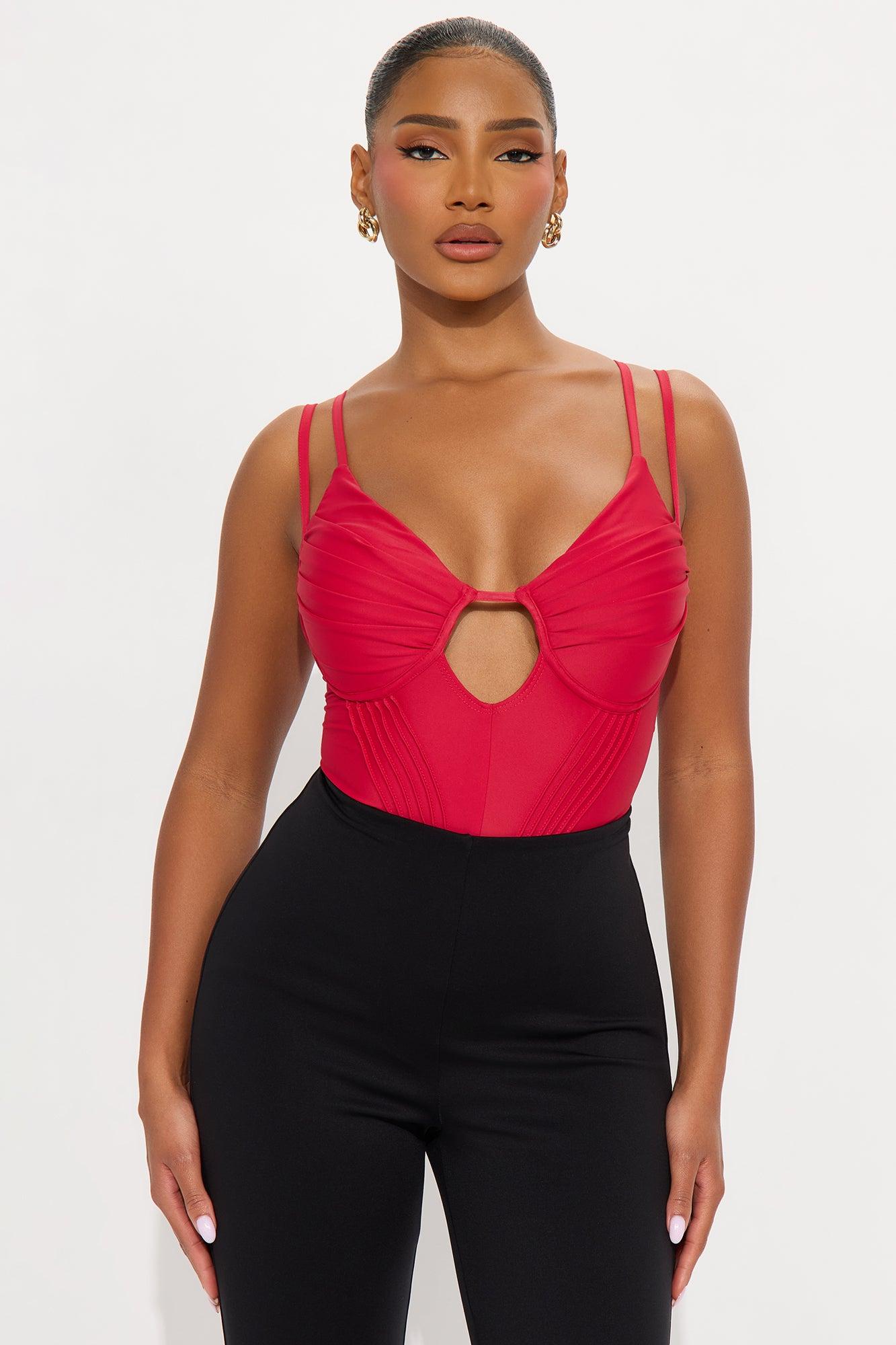 Signature Class Corset Bodysuit - Red Female Product Image