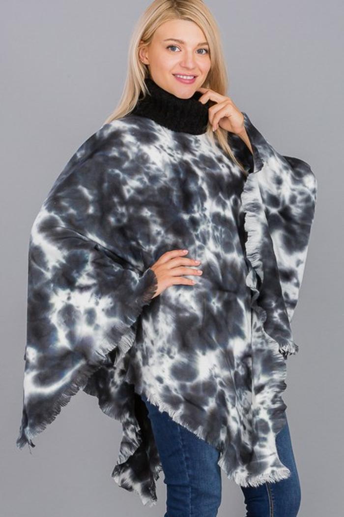 Tie Dye Fringe Poncho Product Image