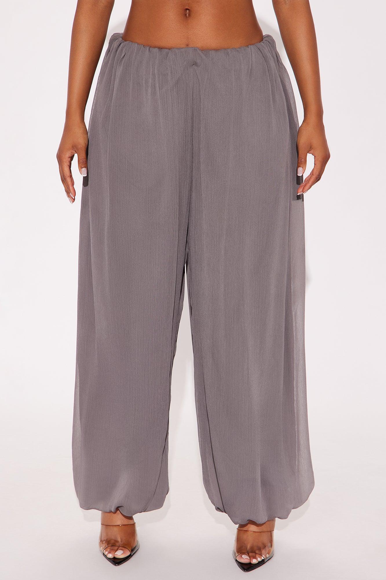 Stella Chiffon Balloon Pants 29″ - Grey Female Product Image